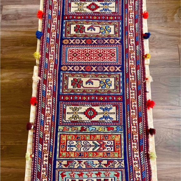 Persian Handmade klim (runner) ‏ (124*37 CM) (48.8*14.5 inch) (4.06 X 1.2 Feet) - Picture 3 of 13
